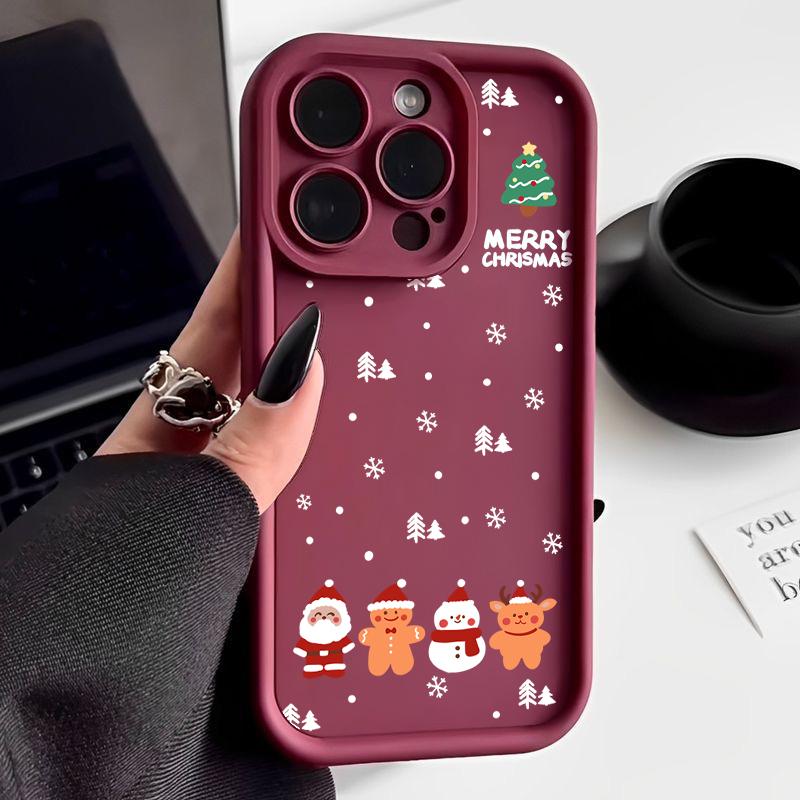Merry Christmas Soft TPU Case For iPhone 17 15 16 Pro Max 14 13 12 11 Pro Max 16e Shockproof Silicone Phone Cover Year Gift