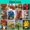 Diy Diamond Painting Flower 5d Full Round Drill Rose Diamond Embroidery Cross Stitch Kits Mosaic Resin Home Decor Gift Wall Art