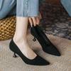 2025 New Fashion Workplace Heel High Heels Women's Spring Autumn New Pointed Toe Slip-On   Faionable Versatile Work Single Shoes