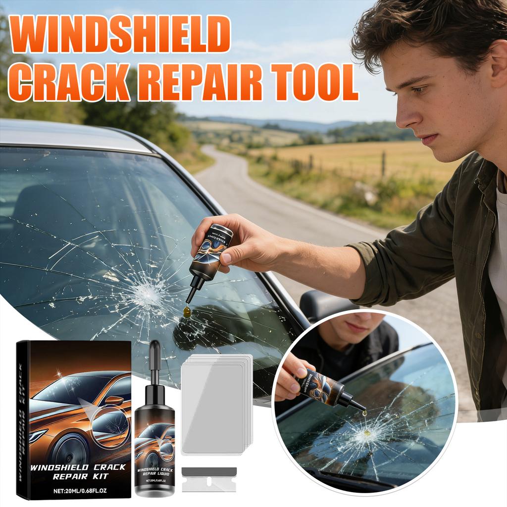 Windshield Crack Kit For Chips And Cracks, Glass Liquid Glue For Car Window, Auto Windshield Chip Kit For All Crack Types 20ml