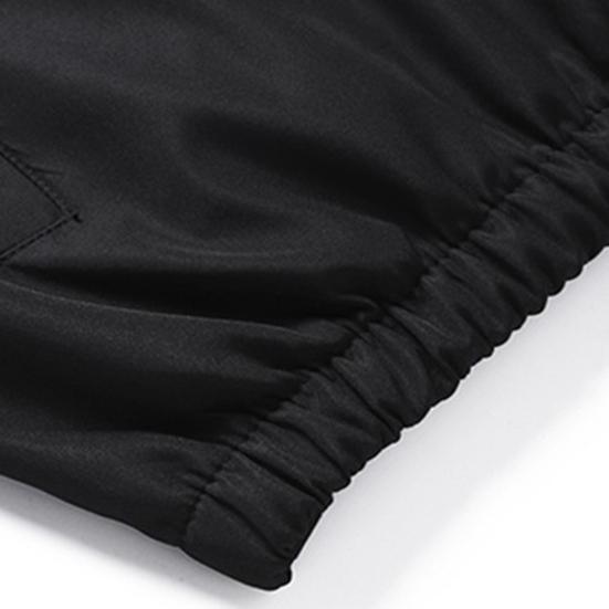 2Pcs/Set Men Sportswear Set Patchwork Color Stand Collar Long Sleeve Zipper Placket Jacket