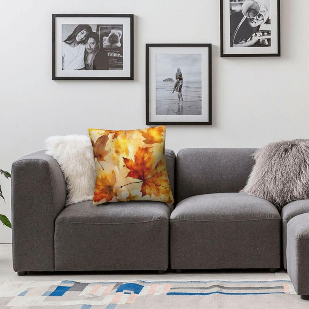 Autumn Maple Leaves Pillow Case Vintage Pillow Cover Soft Custom Diy Cushion Cover Pillowcases For Living Room Chair