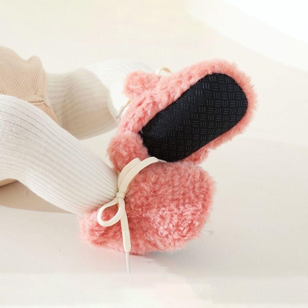 Soft Newborn Cotton Shoes Lamb Fleece Crib Boots Cute Baby Walking Shoes  Winter