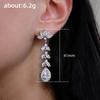 Women's Long Fringed Zircon Earrings Water Drop Geometric Pear-shaped Earrings Fashionable Earrings