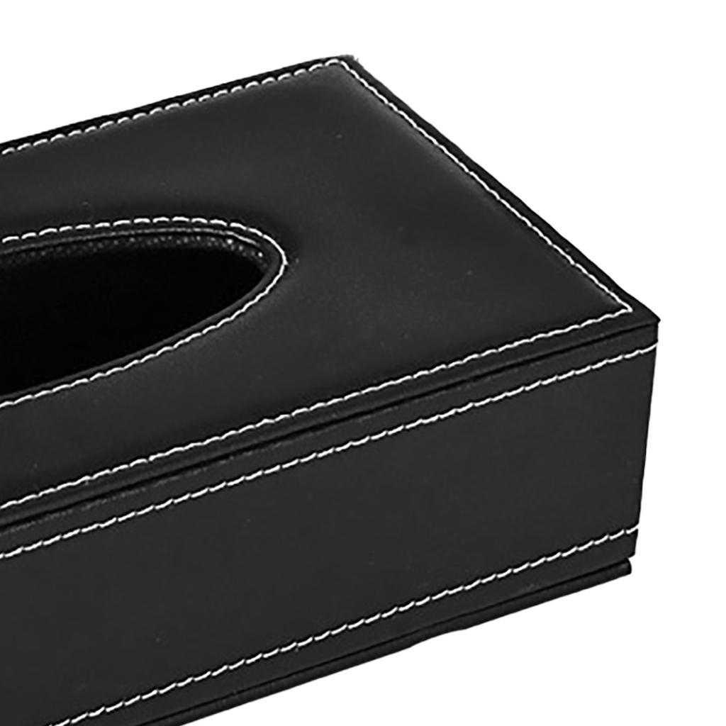 Tissue Box Cover Large Capacity Rectangle Leather Tissue Box Holder Napkin Dispenser for Home