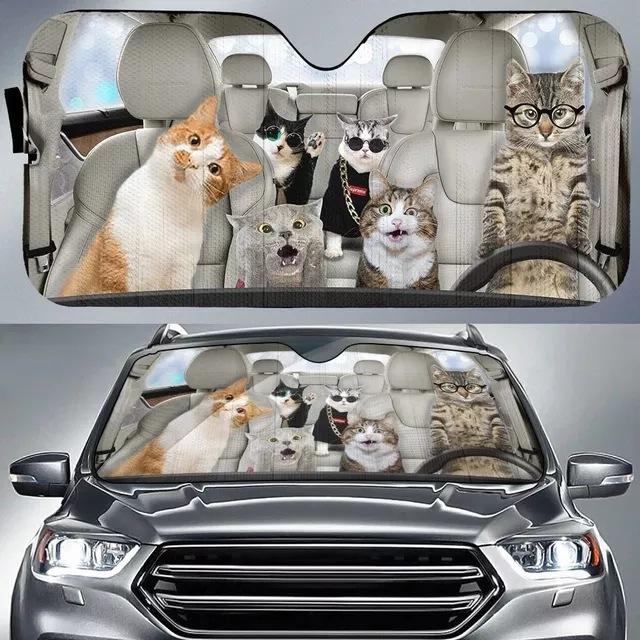Car Sun Visor Funny Selfie Cat Car Windshield Sun Visor Uv Protection To Print