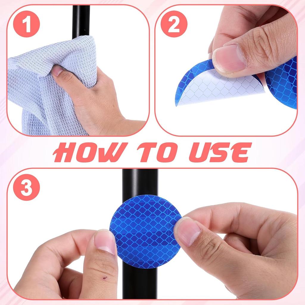 TIESOME 50 Pcs Reflective Stickers, Dot Reflective Tape Sticker | for Vehicle Bicycle Motorcycle, High Night Visibility, Safety Warning Dots