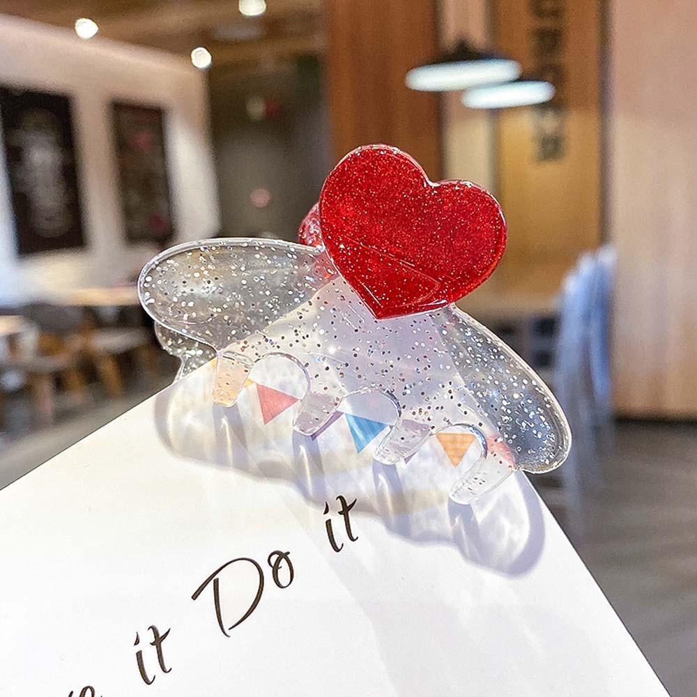 Cute Korean Fashion Medium Women Love Barrette Acrylic Hairpin Hair Claw