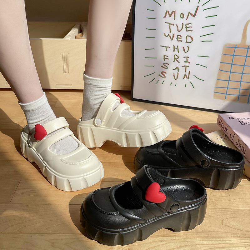 Женские летние сандалии на платформе из ЭВА 2025 Новая мода Закрытый носок Нескользящие Пляжные шлепанцы Женские Легкие На толстой подошве Мэри Джейн