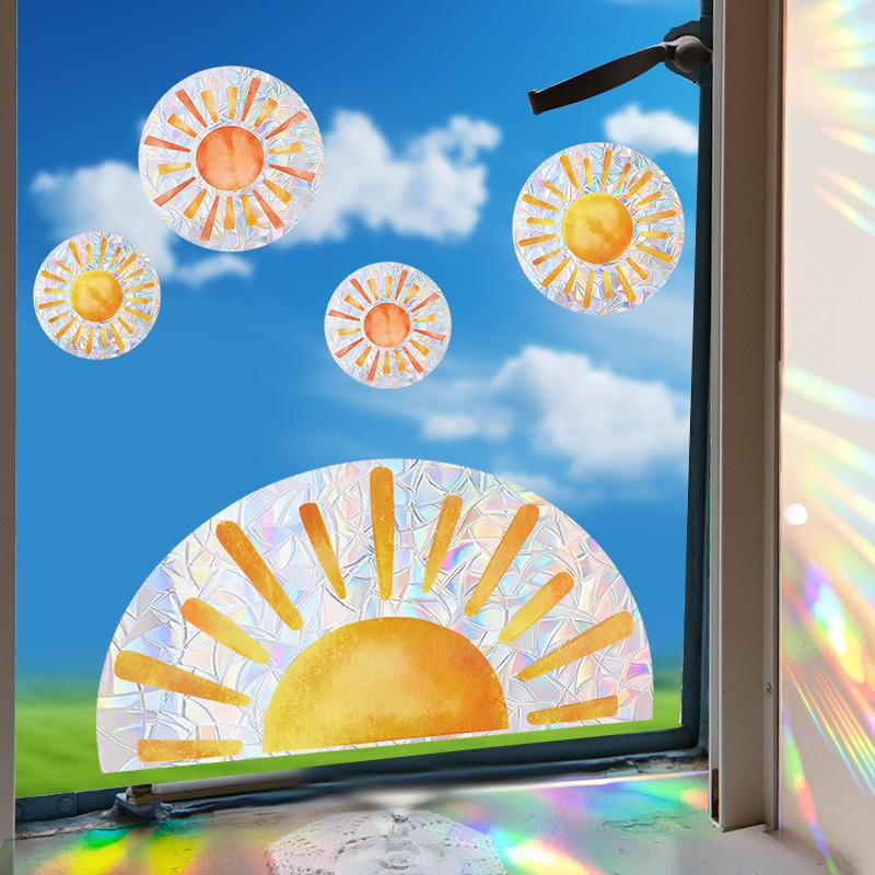 Радужное облако Наклейки на окна Электростатическая наклейка на стекло Ловец солнца для дома Детская спальня Украшение Детская комната DIY Декор