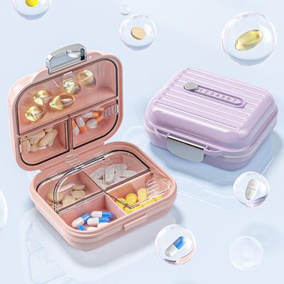 Коробка для таблеток с еженедельными отделениями и прозрачной крышкой 7 отделений с замком Пыленепроницаемый Влагостойкий Компактный для путешествий на открытом воздухе