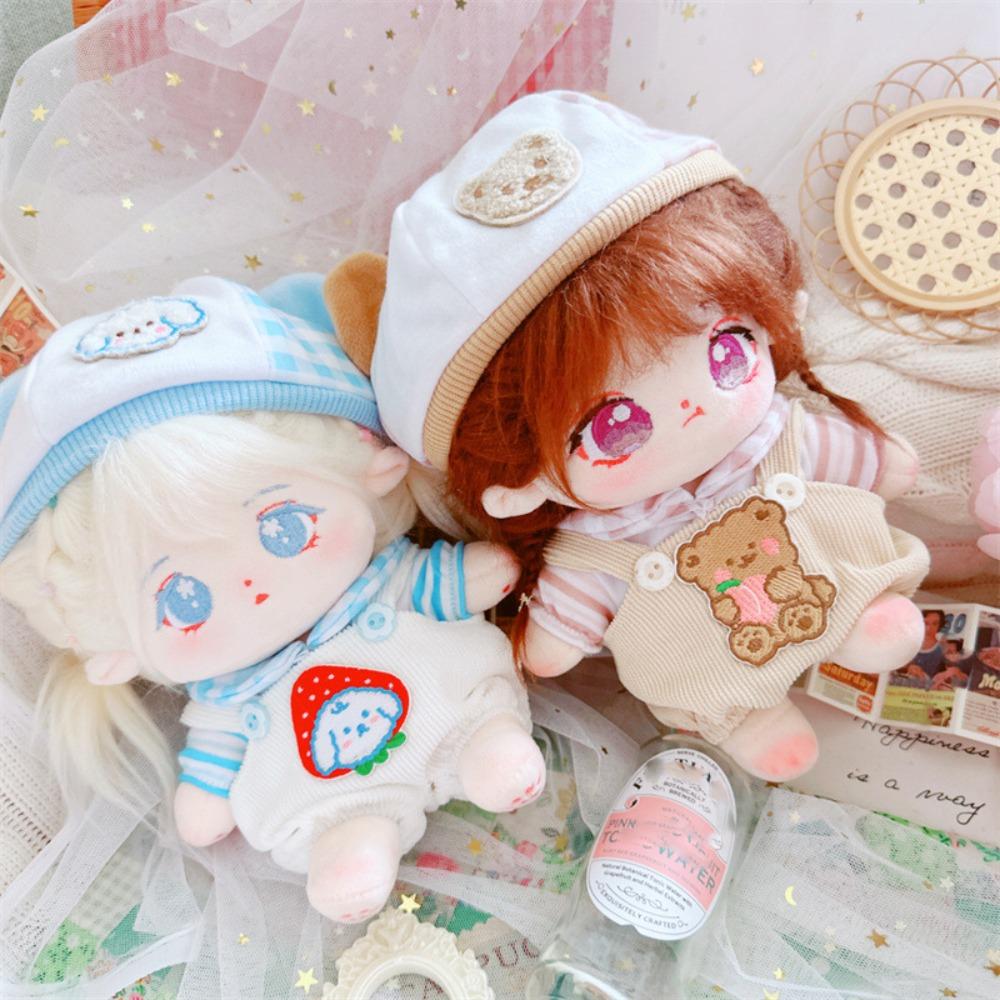 Strap Pants Cotton Doll Suit Dress Up Plush Dolls Clothes Cotton Doll Clothes Set  20cm Cotton Doll