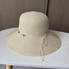Summer Dome Big Brim Straw Hat Women's Pearl Braided Strap Sunshade Sunscreen Hat Straw Vacation Big Brim Sun Hat