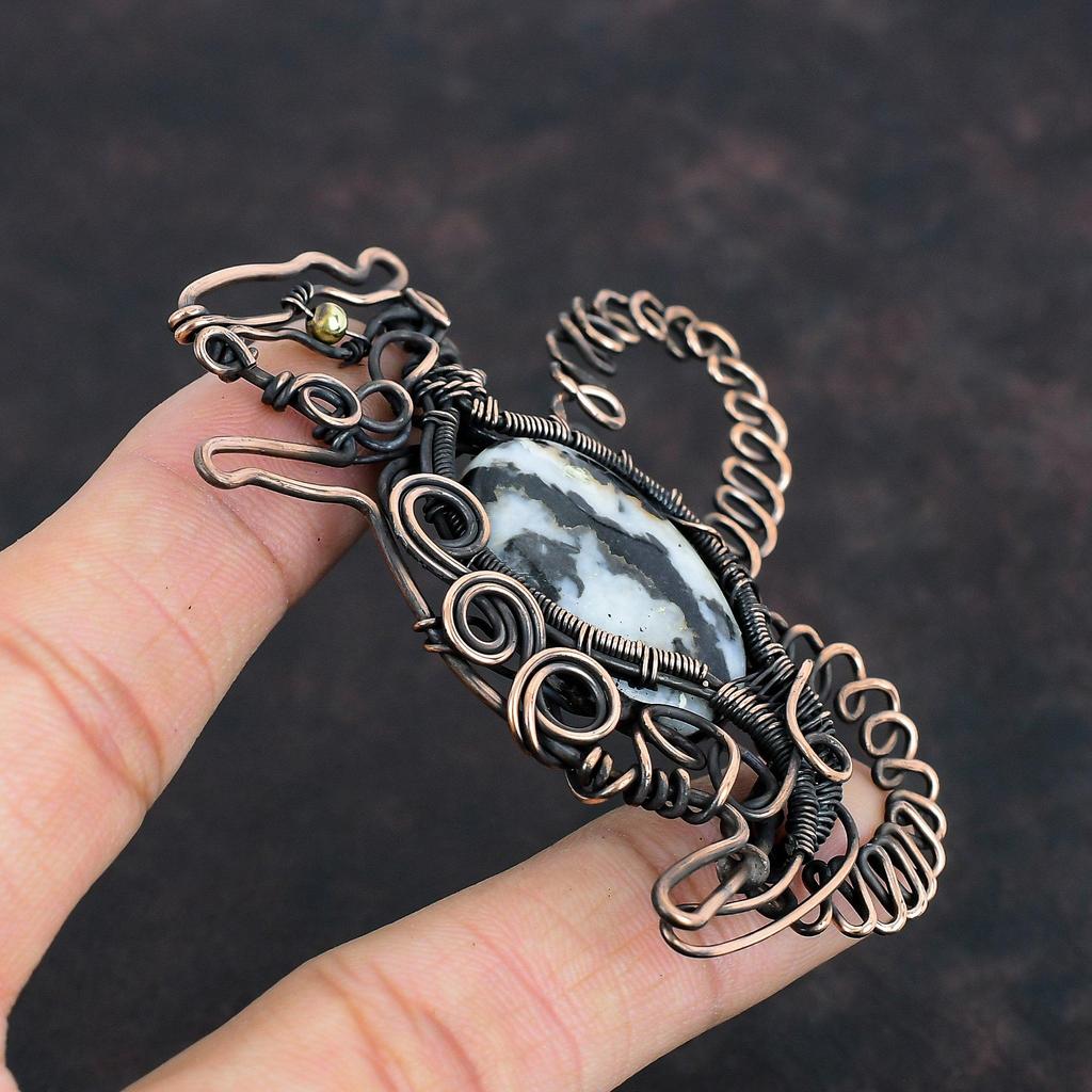 Белый бирюзовый кулон Buffalo, обернутый медной проволокой, кулон ручной работы в виде кролика, медные украшения, оригинальный кулон с драгоценными камнями, подарки для нее