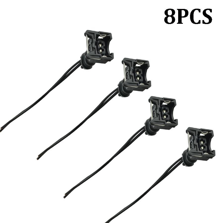 New Universal 8PCS Fuel Injector Connector Wiring Plugs Clips Fit For EV1 OBD1 Pigtail Cut & Splice