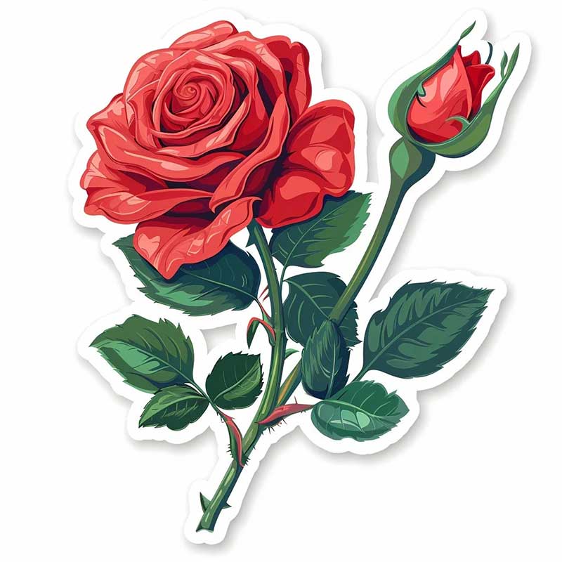 Car Sticker Red Rose Sticker Waterproof Vinyl Decal on Bumper Rear Window Laptop Self-adhesive Decal For Car Accessories Y04
