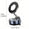 360-Degree Rotating Aluminum Alloy Magnetic Suction Cup Car Mount Portable Design Folding Phone Holder Single-Handed Operation