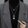 Double Layered Sweater Chain Autumn Winter Long Necklace for Women Fashionable High-End Titanium Steel Non Fading Accessories