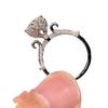 PT950 Plated White Gold Moissanite Open Ring Floral Bud Crown Style 6 Prong Womens Jewelry