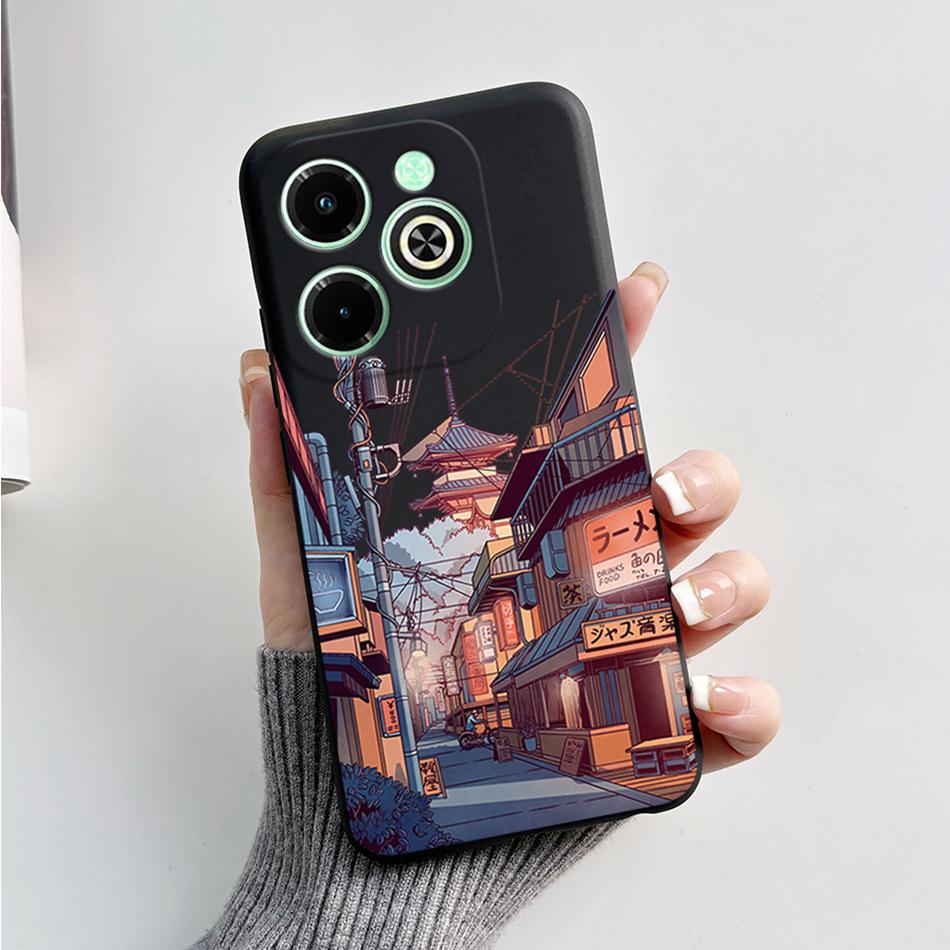 Чехол для Infinix Hot 40i Hot40i Модный Мраморный Черный Силиконовый Мягкий Чехол для Телефона Для Infinix Hot 40i 40 i X6528B Задняя Крышка Fundas