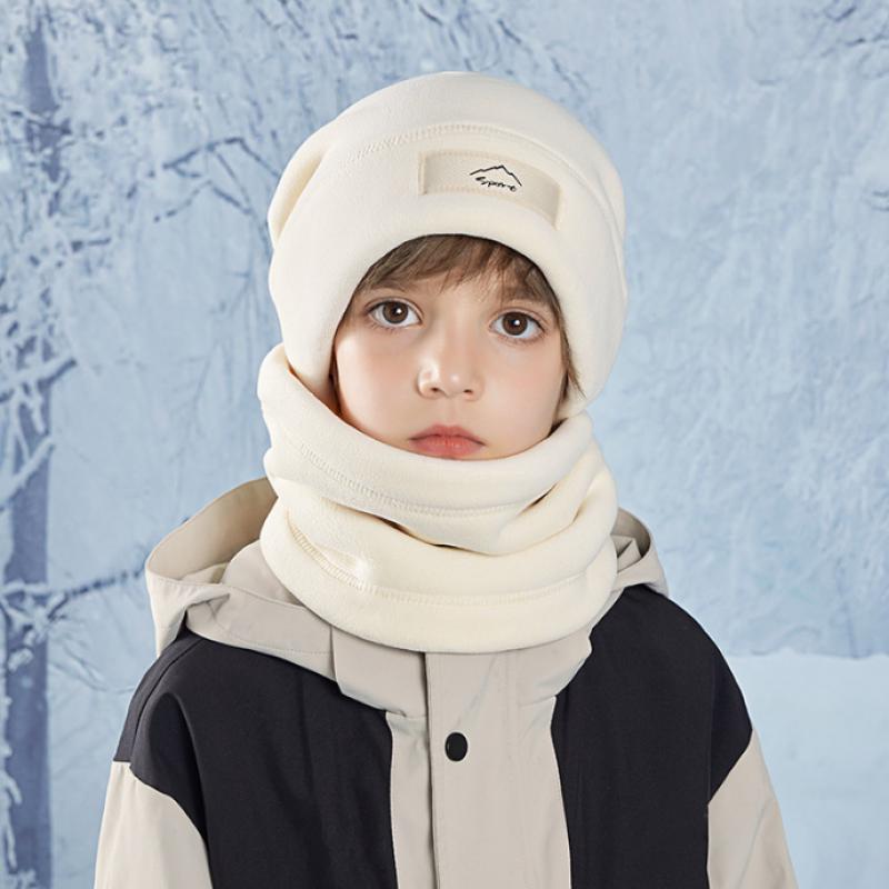 Комплект из 2 предметов: детская зимняя шапка, плюшевая подкладка, теплые уши, шея, детская шапка, шарф, костюм, детская шапка для девочек, мальчиков, аксессуары 8-15 лет