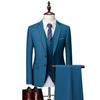 5XL(Jacket + Vest + Pants)Pure Color Mens Business Formal Suit Three-piece Set Groom Wedding Dress