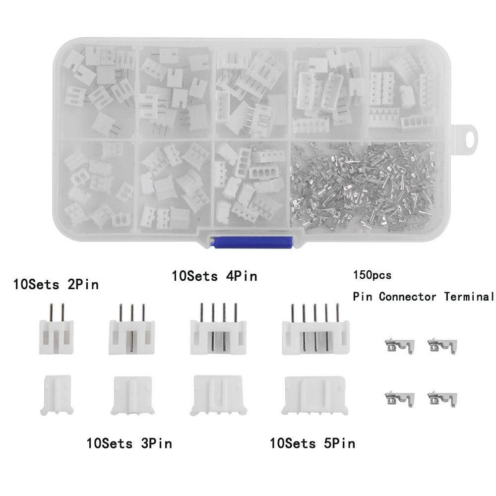 230 шт. 2-контактный 3-контактный 4-контактный 5-контактный клеммный разъем XH2.54 с шагом 2,54 мм, комплект прочных штыревых разъемов