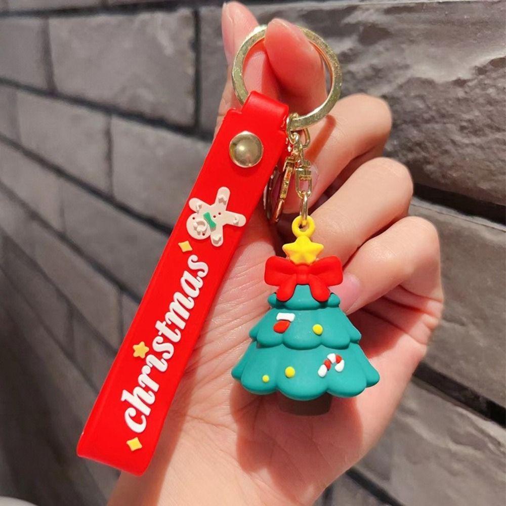 Ornaments Santa Claus Christmas Series Keychain 3D Doll Keychain Car Keys Ring New Year Keychain