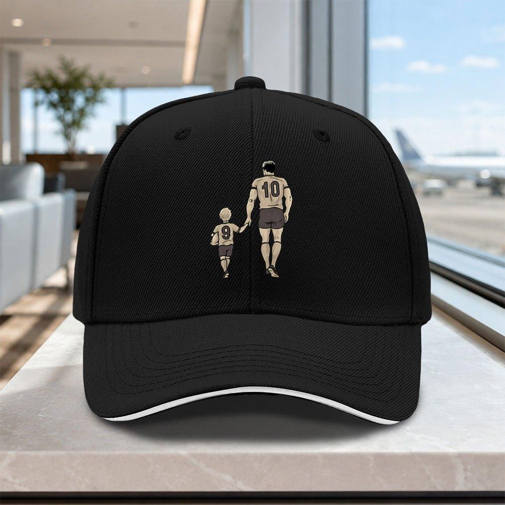 Adjustable Baseball Cap with Father Son Silhouette Pattern Lightweight Unisex Hat for Outdoor Weddings Parties