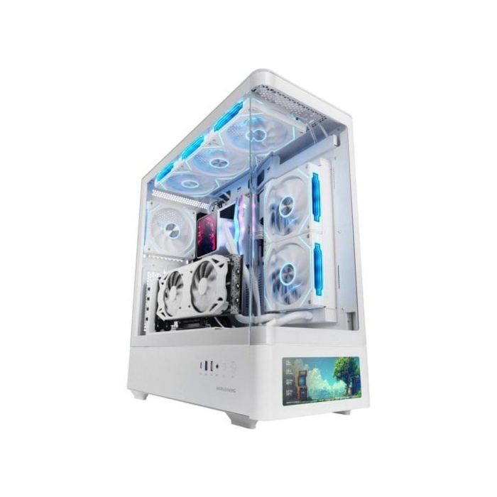 Boîtier PC - MARS GAMING - MC-LCDPRO - ATX - Blanc - Écran IPS LCD 7.2" - Verre trempé