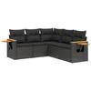 VidaXL Salon de Jardin avec Coussins 5 pcs, Canapés de Terrasse, Ensemble de Meubles de Patio, Mobilier d'Extérieur, Noir 3259199