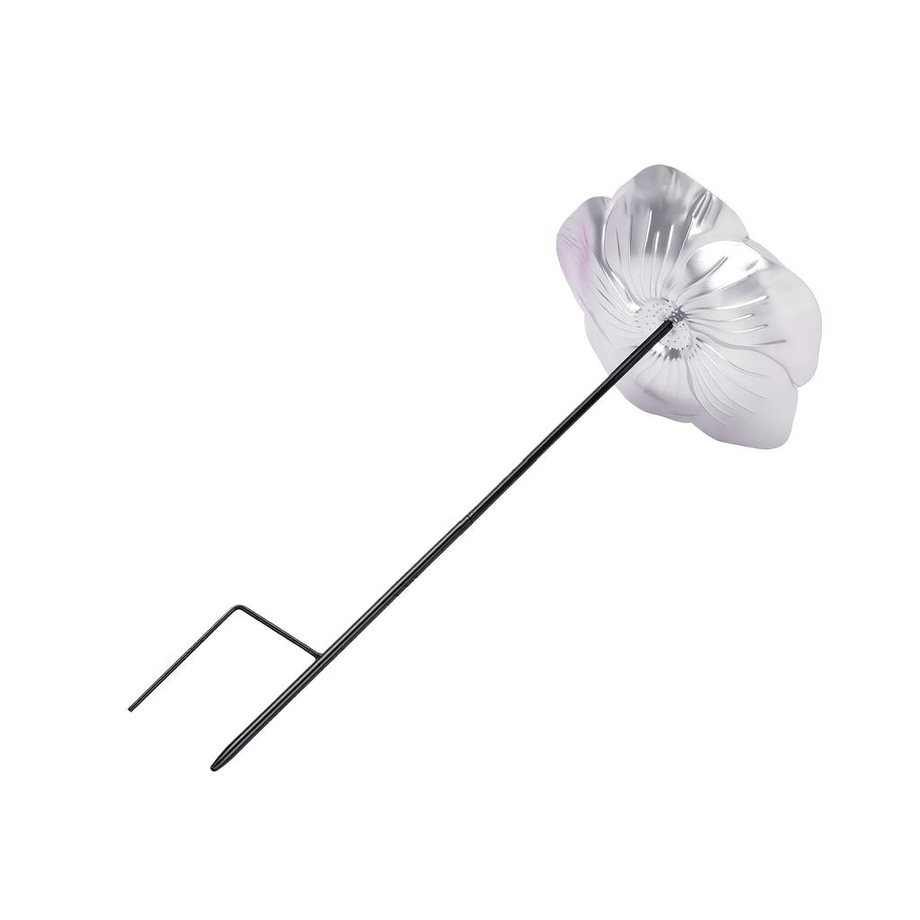 24cm Flower Shaped Bird Bath and Feeder 2 Leg Stake Stand Handcrafted Glass Bowl Weatherproof Metal Frame Garden Yard