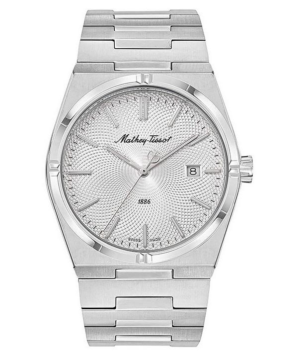 Mathey-Tissot Мужские кварцевые часы Zeus H118AS из нержавеющей стали с серебристым циферблатом