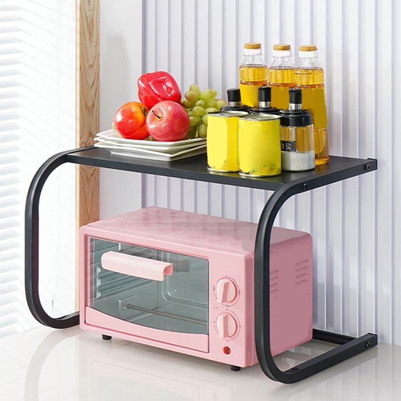 Кухонная полка для духовки Бытовая многоярусная стойка для хранения Органайзер Полка Металлический кронштейн Большая вместимость Микроволновая полка