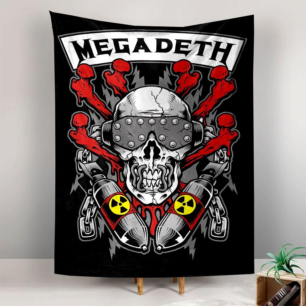 Megadeth Tapestry Wall Hanging, Heavy Metal Band Album Poster Art, Rock Wall Decor for Bedroom Living Room Dorm