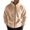 Cross-border Foreign Trade American Winter Men's Thickened Warm Double-sided Fleece Jacket Zipper Loose Cardigan Casual Hooded Jacket