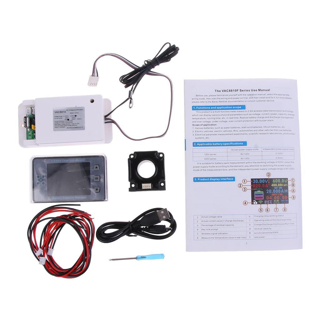 Wireless Battery Monitors Voltage Meter Ammeter Power Capacity Digital Tester