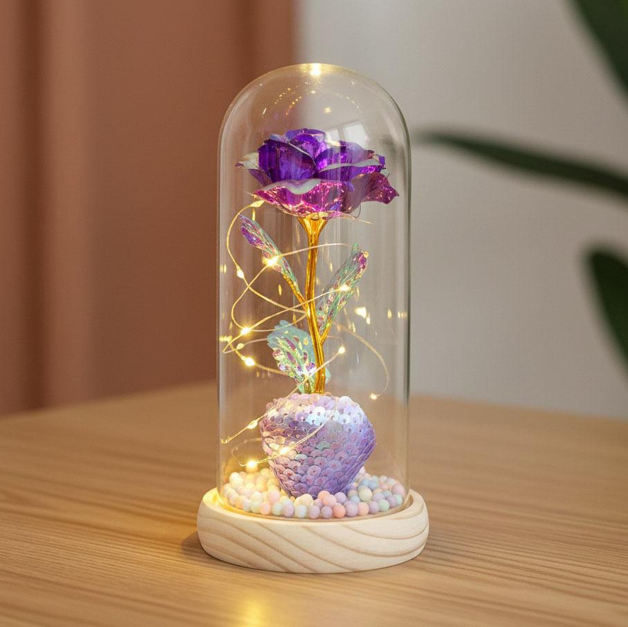 Eternal Flower Rose Glass Cover Gift Box Finished Mother's Day Gift Birthday Valentine's Day Gift for Girlfriend