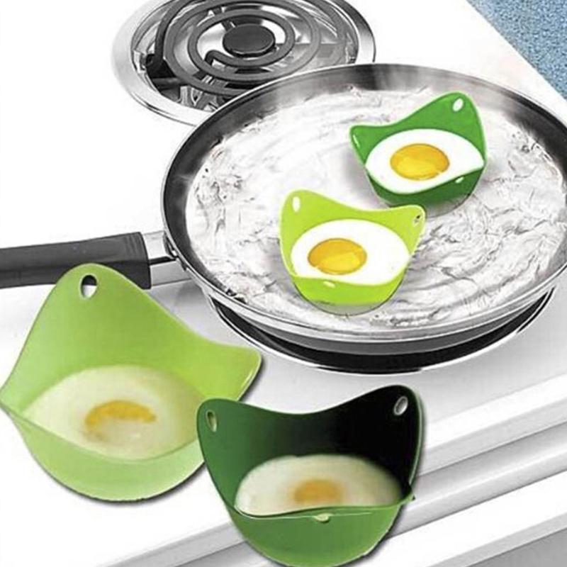 4Pcs/Set Silicone Egg Poacher Poaching Pods Pan Non Stick Egg Baking Cups Tools ARI