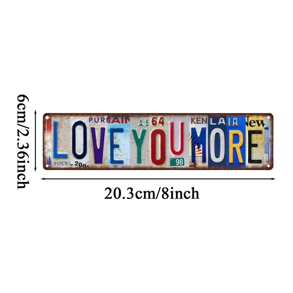 Love You More Wall Decor Metal Sign Modern Heart Shape Home Decoration Living Room Bedroom Hanging Art Gift Wedding Anniversary