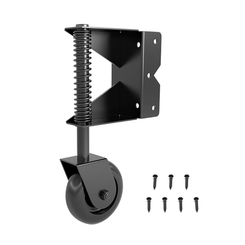 4inch Universals Gate Casters Adjustable Spring Gate Support Wheel Spring Loaded Gate Casters Hardware Easy To Install