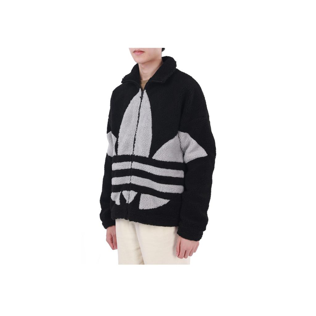 adidas Куртка Originals с контрастным логотипом, замшевая, с воротником-стойкой, унисекс, черная HC0325