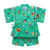Jinbei Suit Top and Bottom Short Made In Fireworks Summer Storm Green [MIKI HOUSE] Set, Sleeve, Bear, Japan, Boys, Girls, Festival, Festival, Baby,