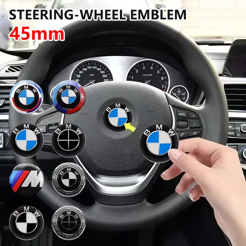 BBIJ5 45MM Car Steering Wheel Badges Emblem Sticker For BMW M E46 E90 E60 F30 F10 E39 E36 E87 F20 E90 E70 M3 M5 M6 G20 G30 E93 Z3 50th