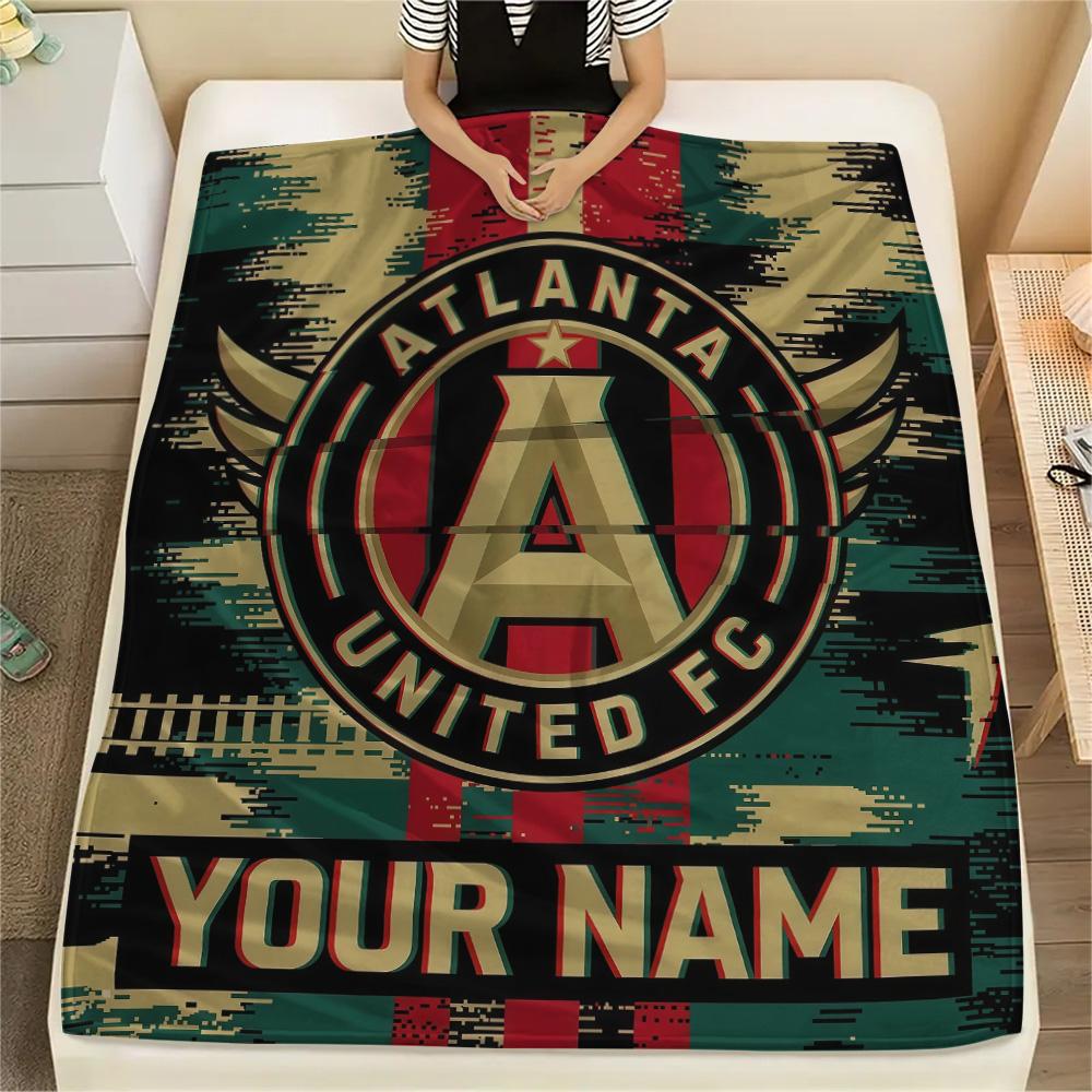 Custom Name Atlanta United FC2 Flannel Blanket, High quality Comfortable for All Seasons, Home Decor, Warmth and Comfort