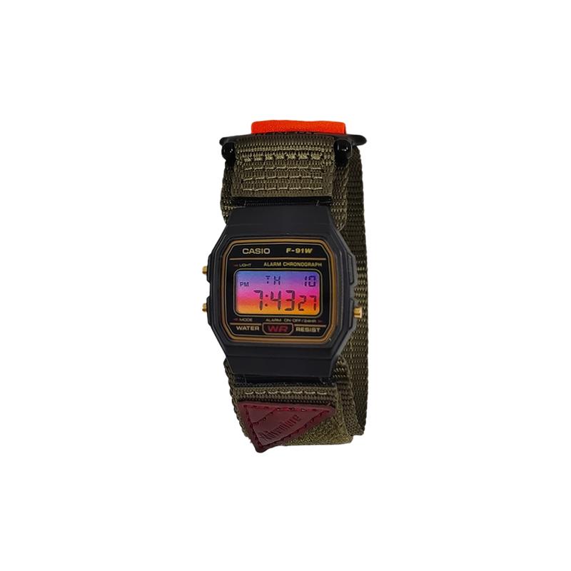 Casio Индивидуальные часы модифицированная серия водостойкие F-91WM-3 modified-helmer Коричневый прилив Кварцевые нейлоновый ремешок мужские часы F-91WM-3