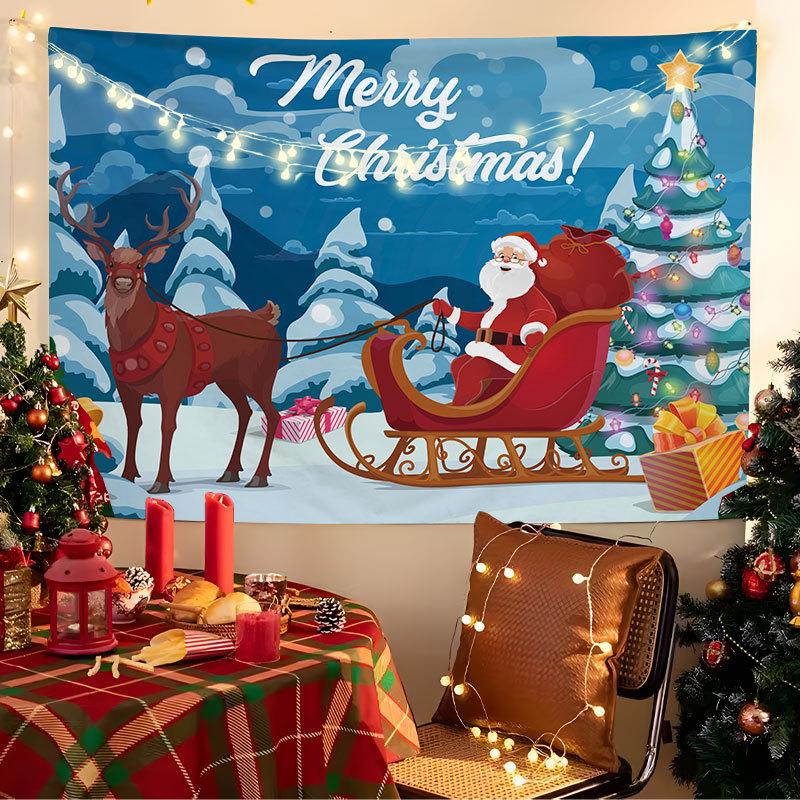 European Christmas Festival Hanging Cloth - Fresh Party Background Decor