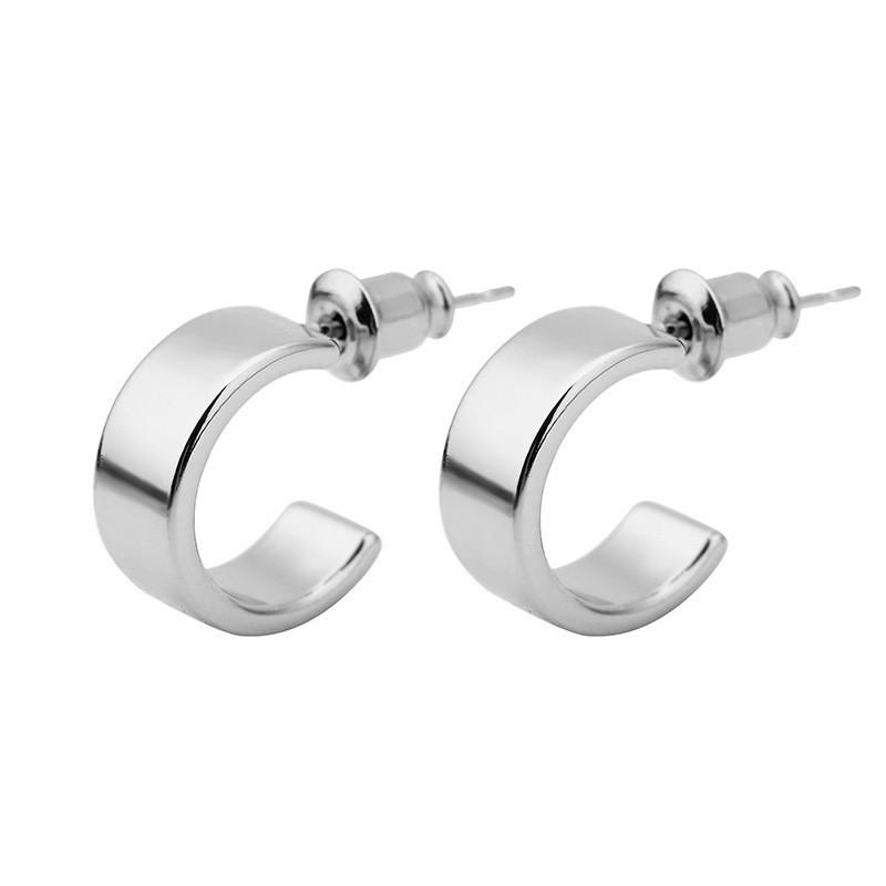 Trendy Water Drop C-Shaped Lightweight Stud Earrings with Versatile Bean Ear Cuffs