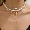 Layered Starfish Conch Choker Necklace for Women Trend Jewelry Summer Beach Vacation Neck  Accessories