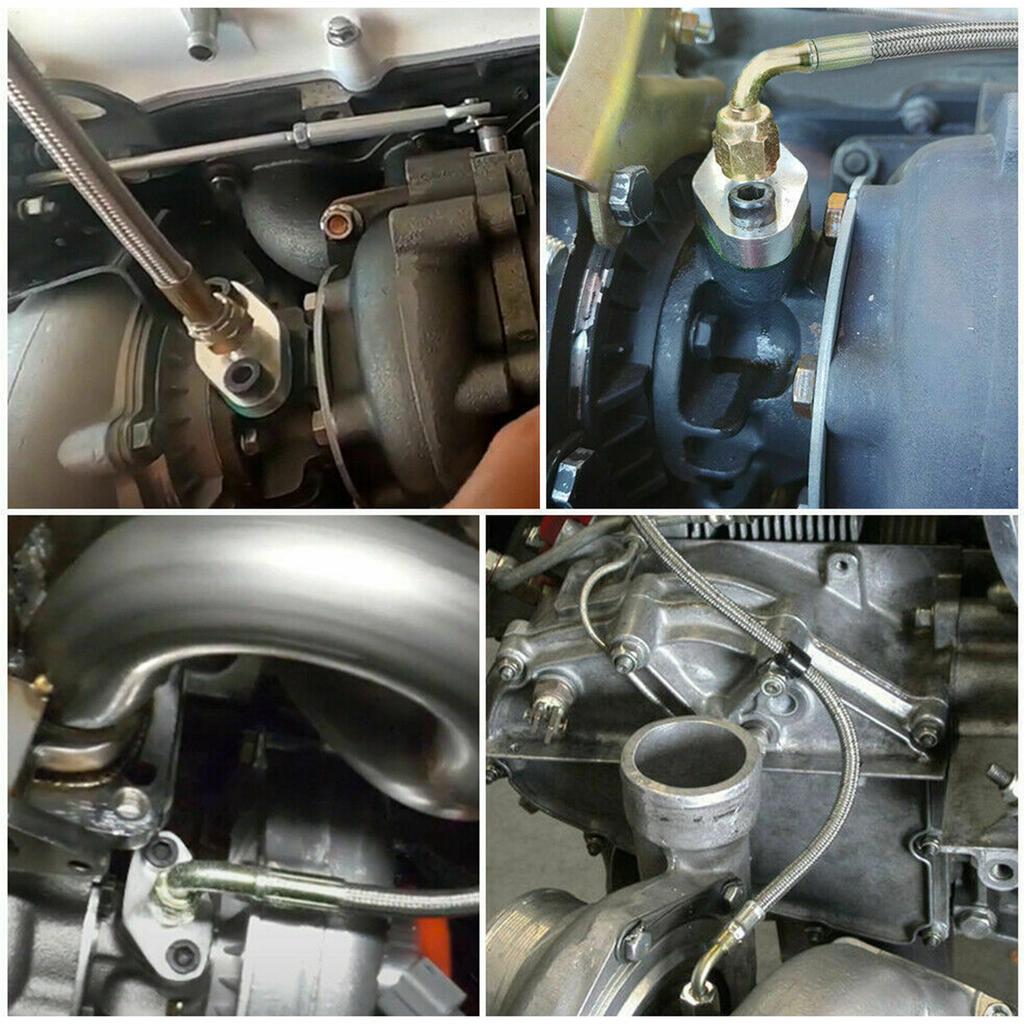 Новый комплект линии подачи масла для турбины Универсальный комплект линии возврата масла Комплект линии слива масла с 1/8 NPT, 90 ° 4 AN к 1/8 NPT соединителем Для